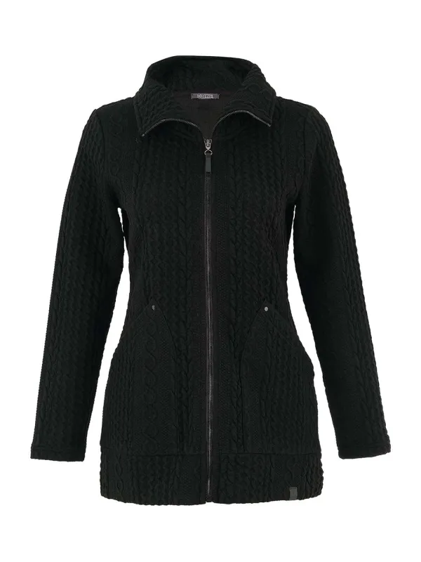 Funnel Neck Cable Knit Jacket sold by Revolution Boutique