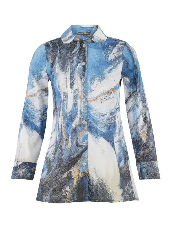 Brushstroke Button Down Tunic Top sold by Revolution Boutique