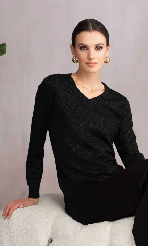 Lurex Blend V-Neck Top sold by Revolution Boutique