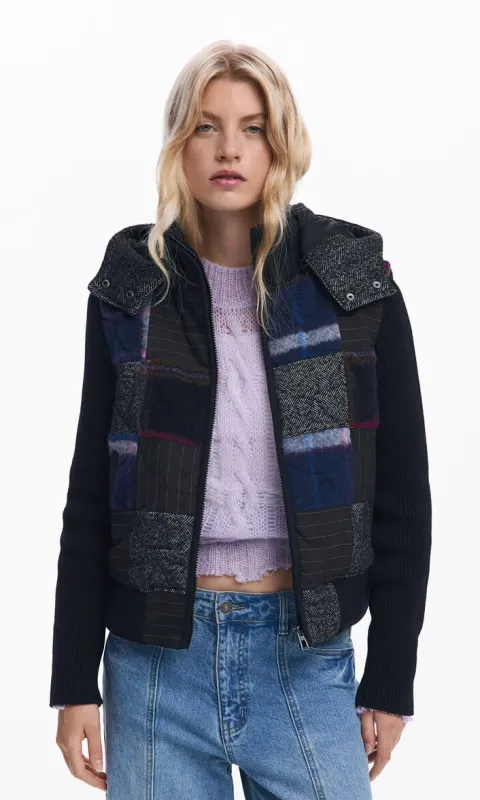 Desigual Removable Hood Patchwork Jacket sold by Revolution Boutique