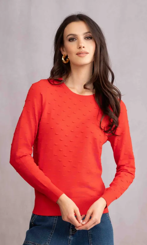 Vibrant Textured Dot Sweater sold by Revolution Boutique