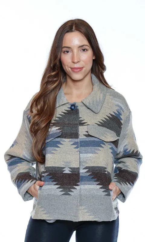 Aztec-Inspired Shacket sold by Revolution Boutique
