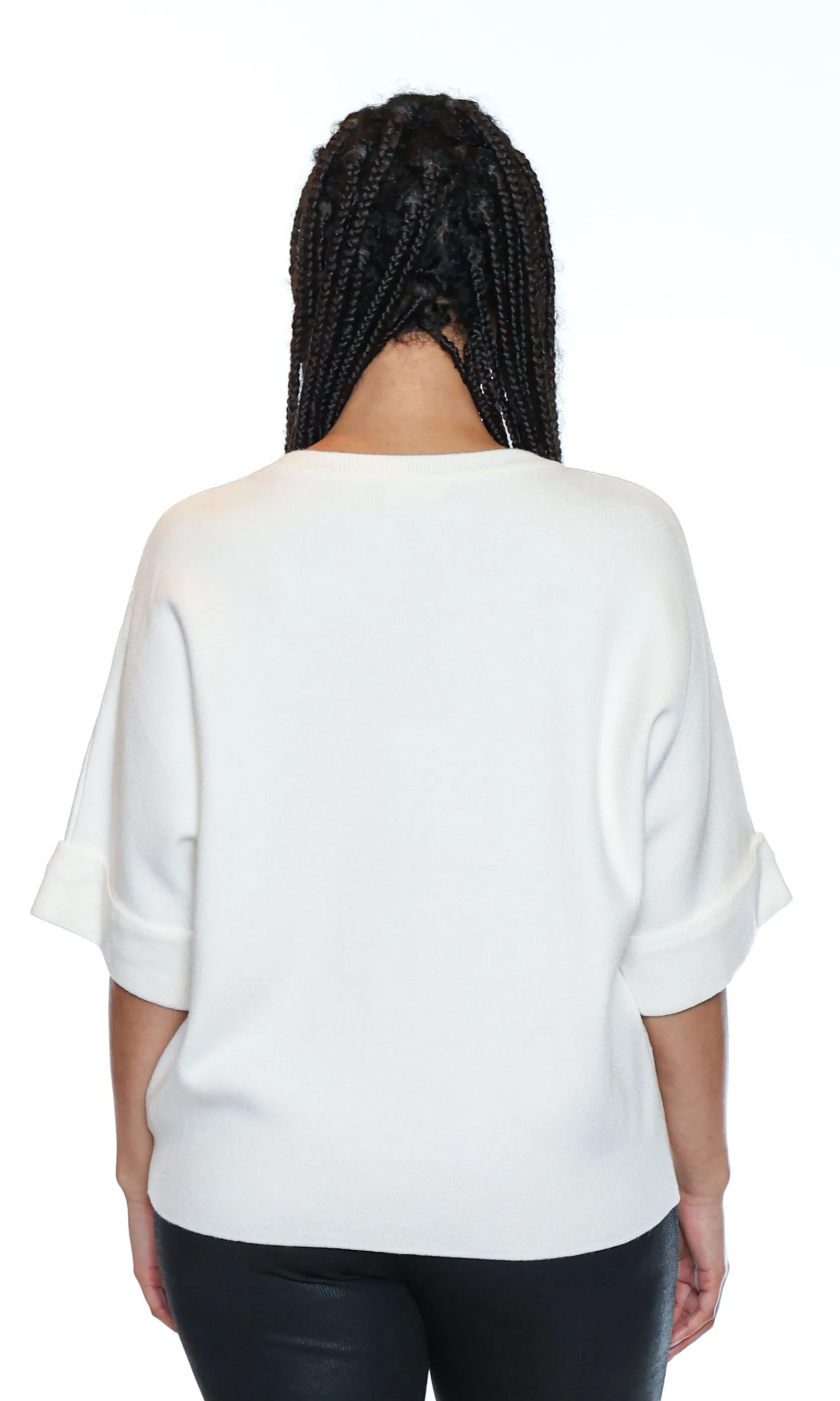 Cuffed Half Sleeve Botanical Sweater sold by Revolution Boutique product image thumbnail 4