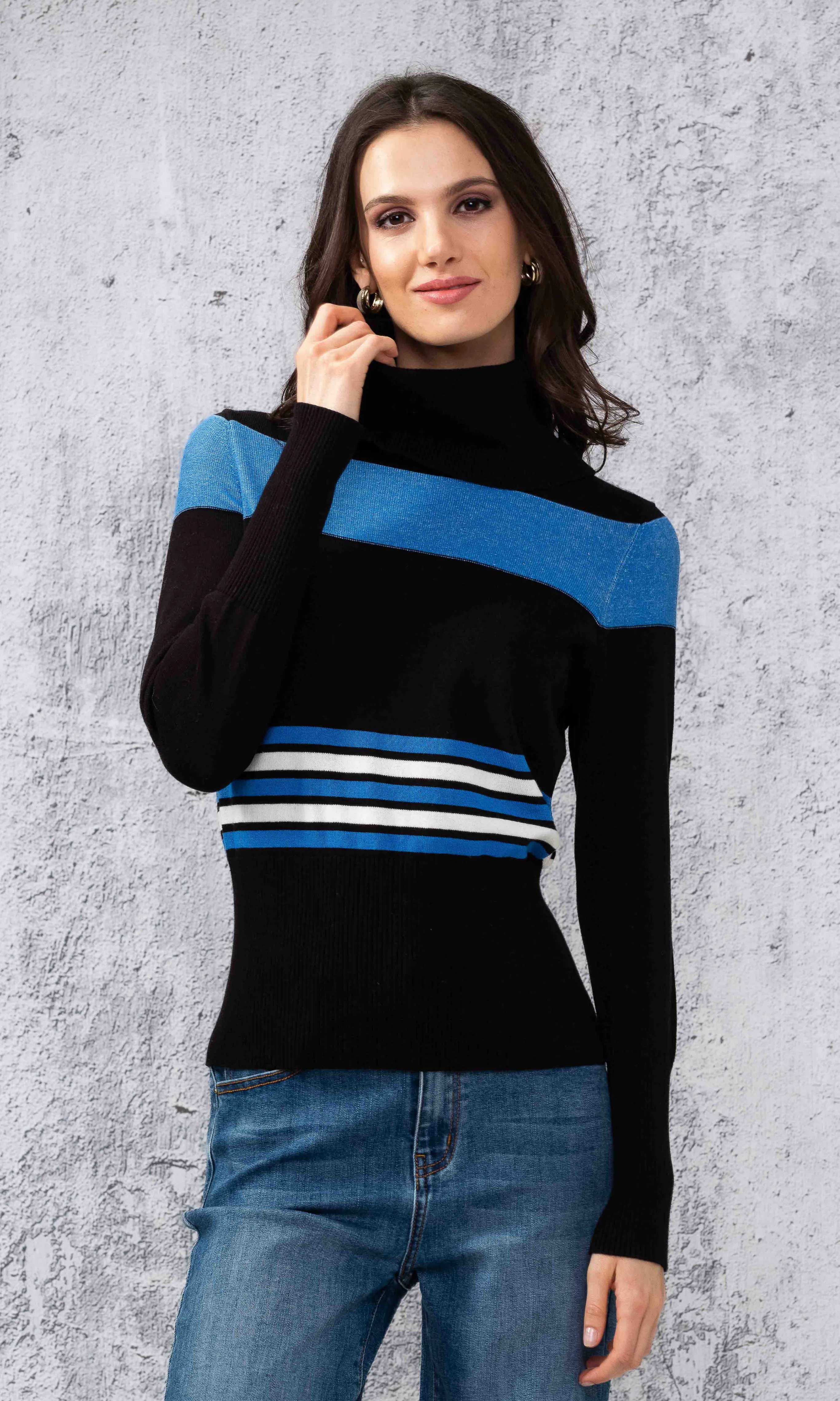 Striped Turtleneck Sweater sold by Revolution Boutique