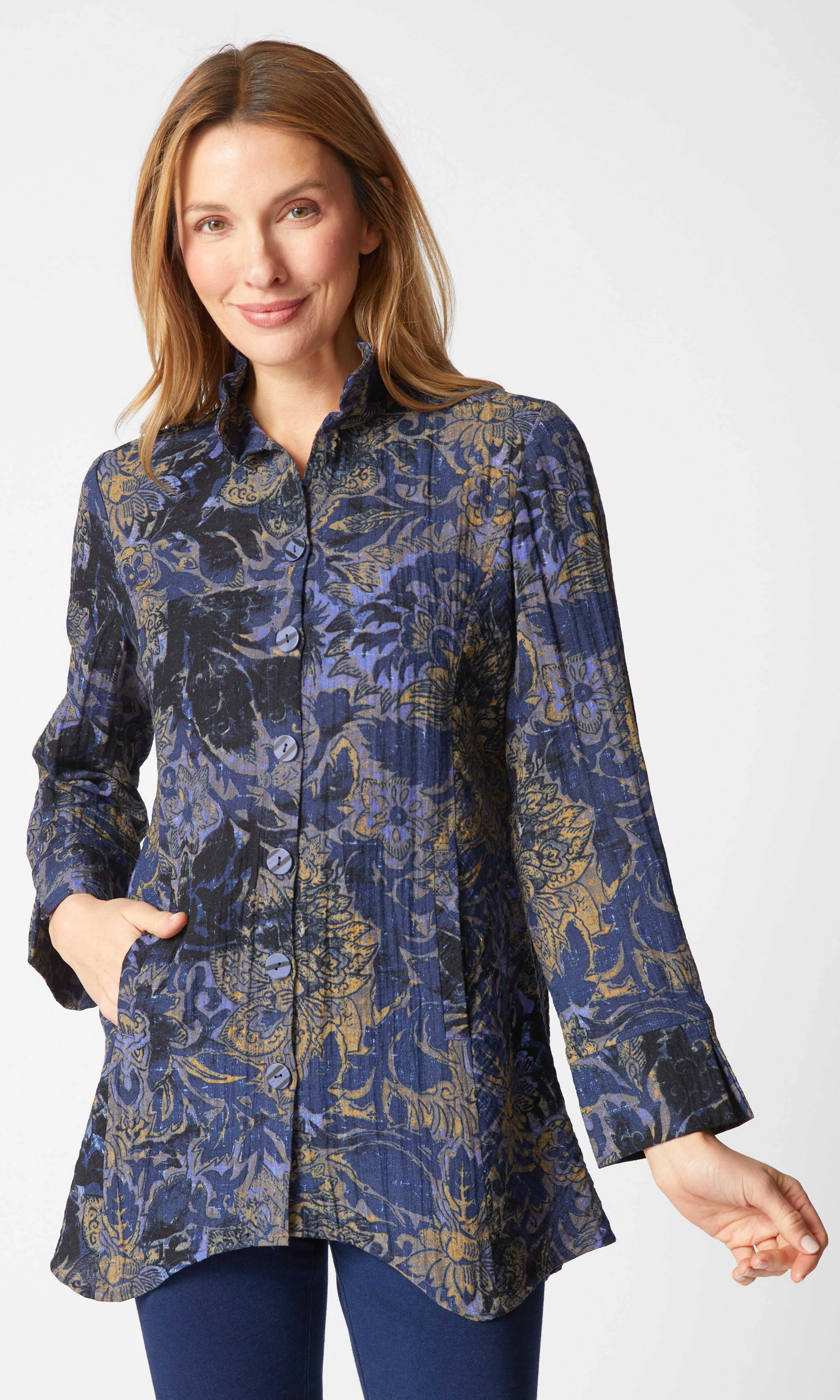 Stand Collar Flared Tunic sold by Revolution Boutique