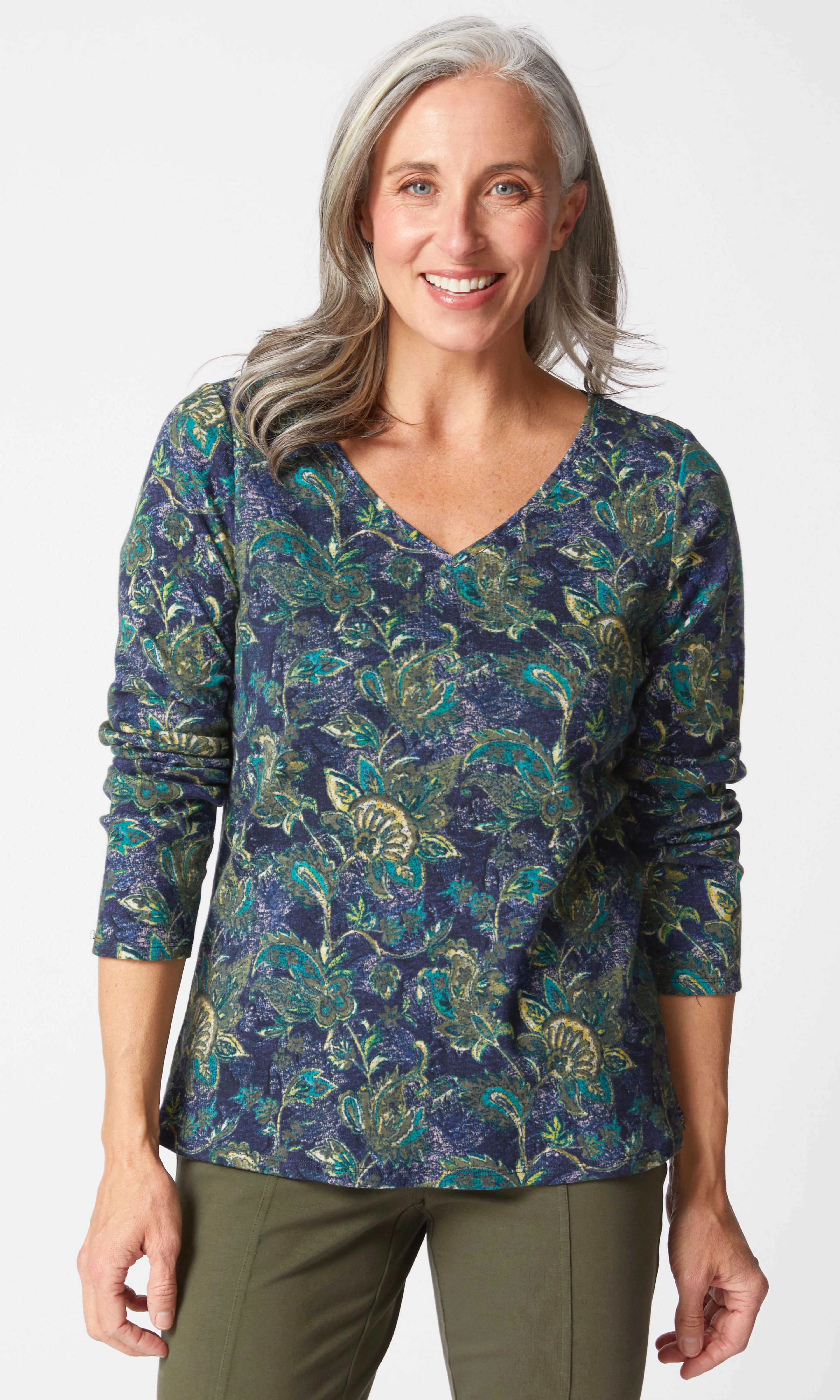 Autumn Floral V-Neck Top sold by Revolution Boutique