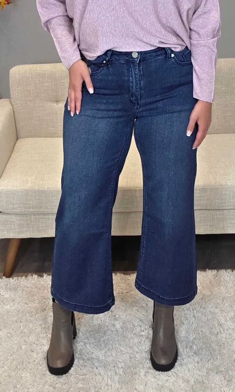 Dark Wash Kick Flare Denim sold by Revolution Boutique