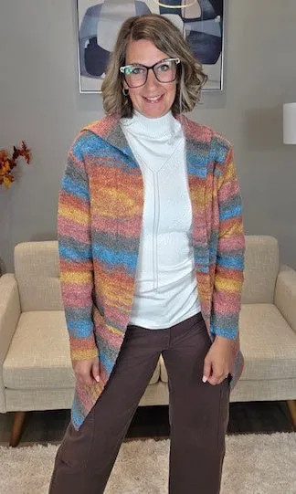 Striped Open-Front Cardigan sold by Revolution Boutique