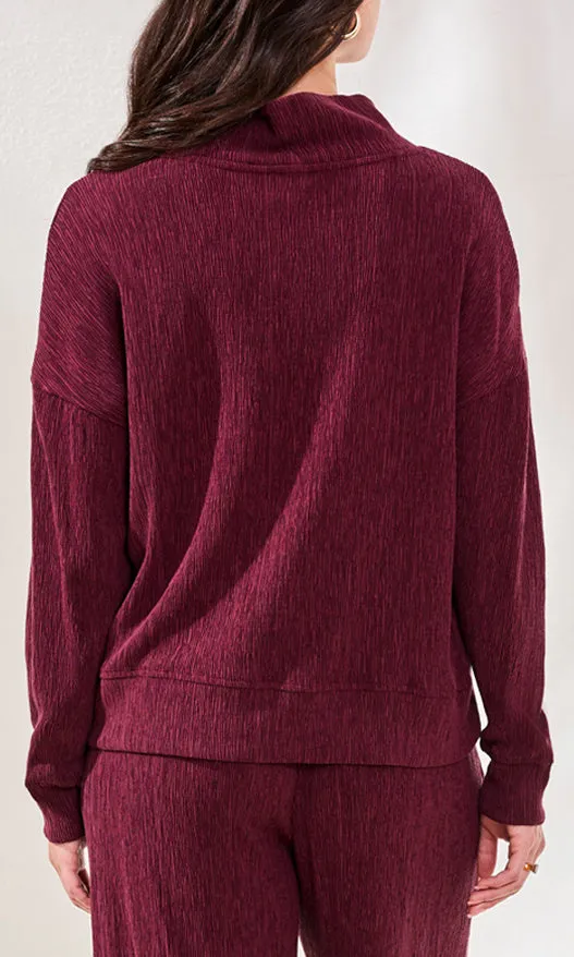 Mock Neck Crinkle Knit Top sold by Revolution Boutique product image thumbnail 2