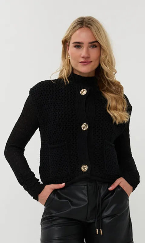 Crochet Knit Vest Cardigan sold by Revolution Boutique