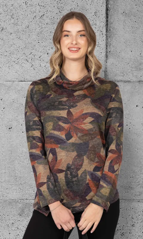 Cowl Neck Abstract Tunic Top sold by Revolution Boutique