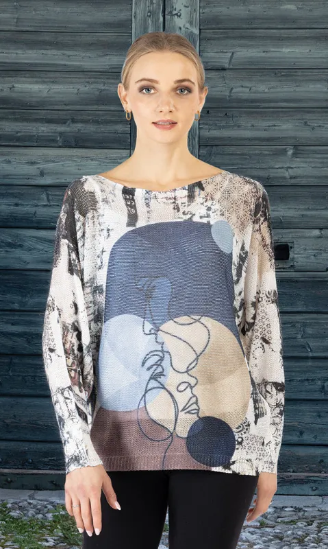 Artistic Print Knit Top sold by Revolution Boutique