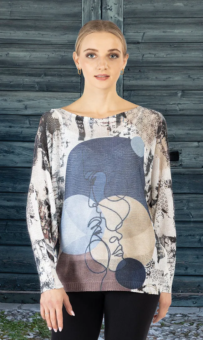 Artistic Print Knit Top sold by Revolution Boutique