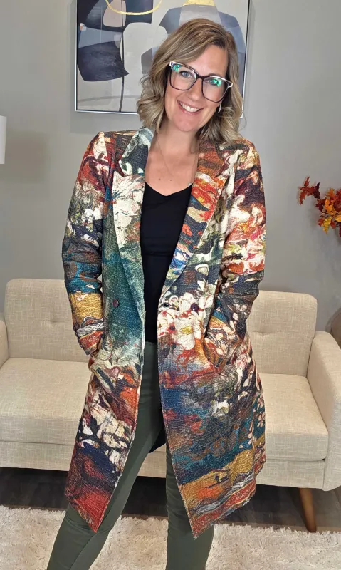 Notch Lapel Tapestry Coat made by Revolution Boutique