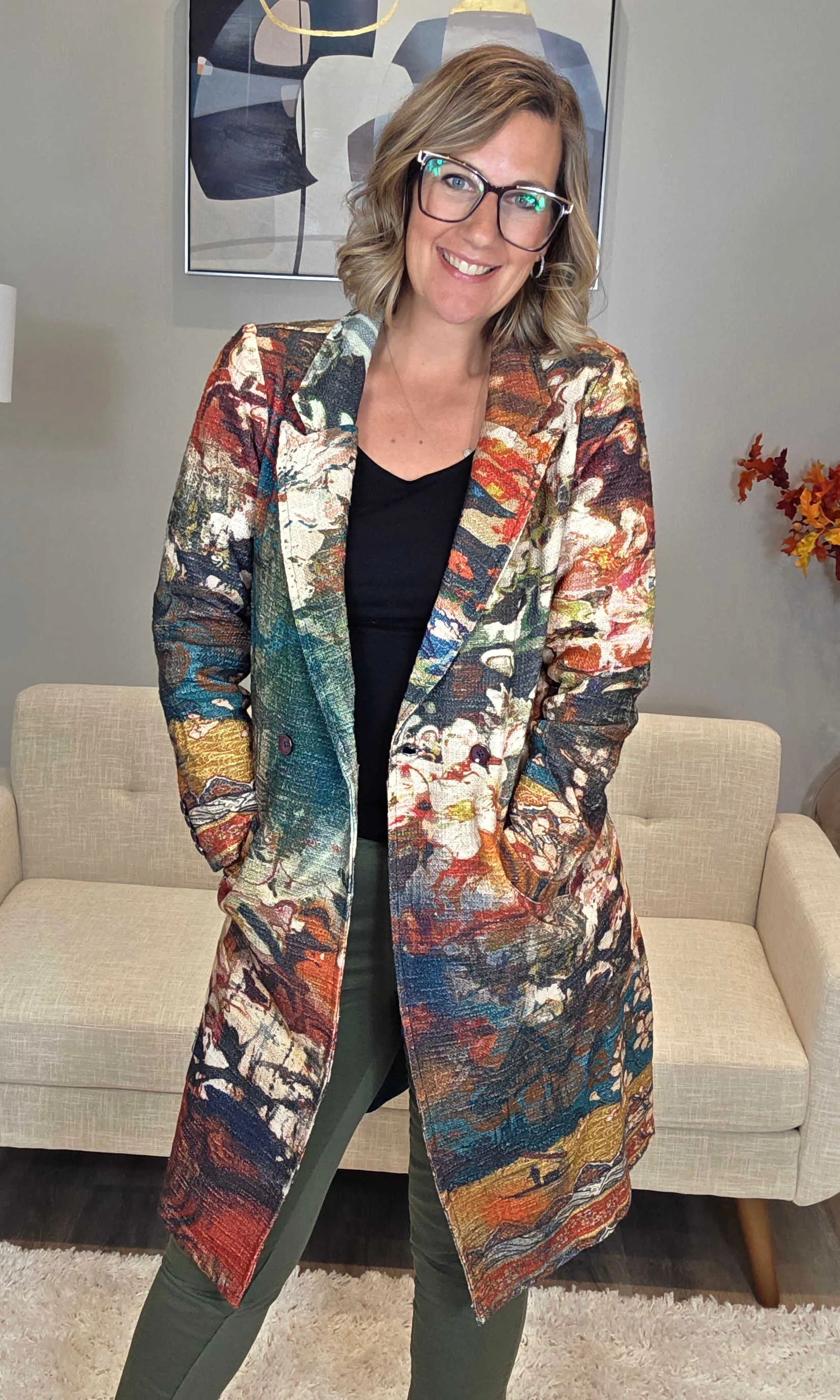 Notch Lapel Tapestry Coat sold by Revolution Boutique
