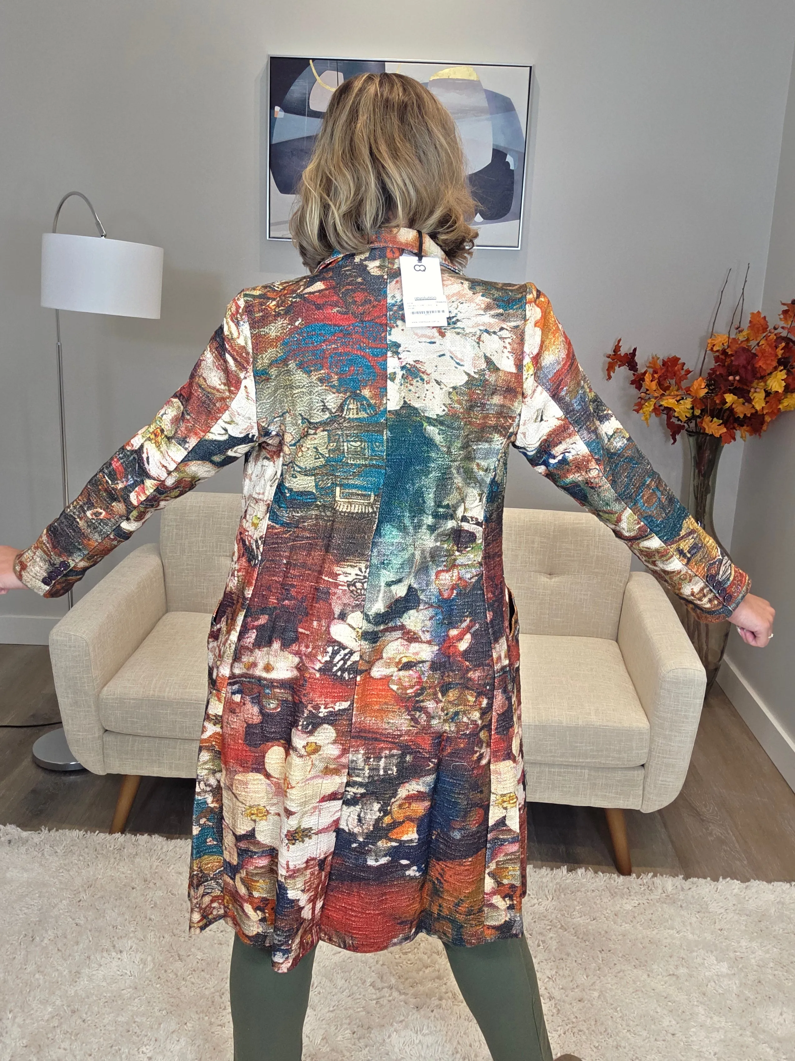 Notch Lapel Tapestry Coat sold by Revolution Boutique product image thumbnail 2