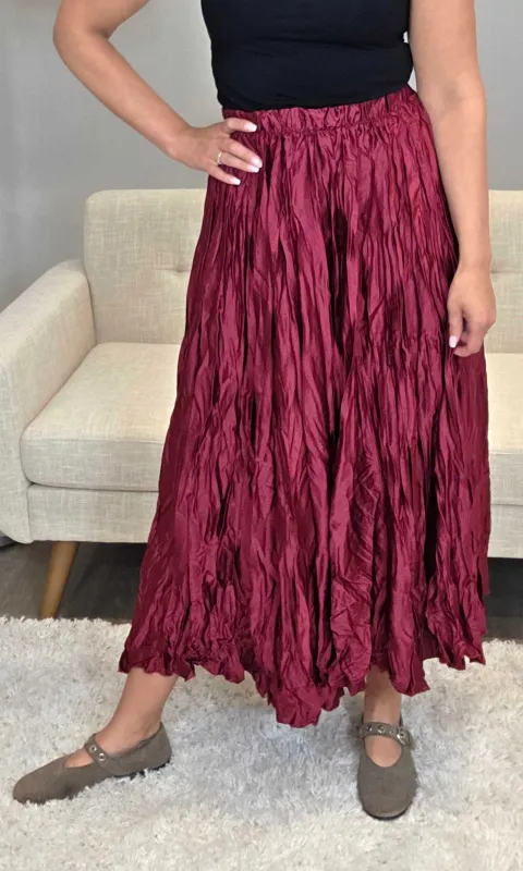 Crinkle Midi Skirt sold by Revolution Boutique
