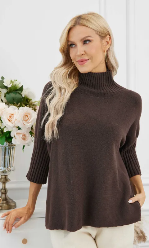 Mock Neck Rib Detail Sweater sold by Revolution Boutique