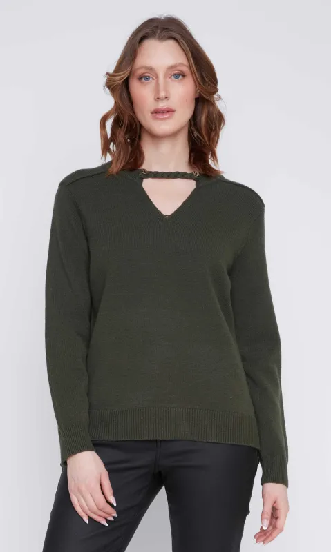 Braided Neckline Detail Sweater sold by Revolution Boutique