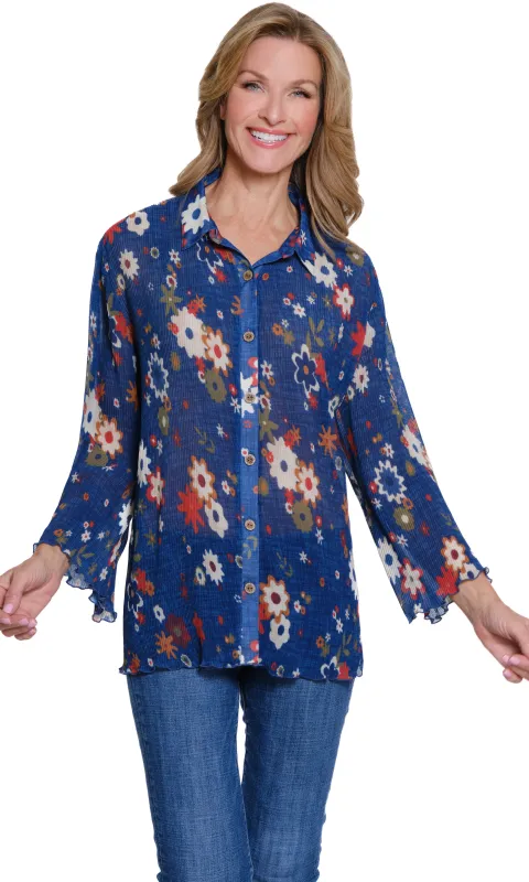 Floral Button Front Blouse sold by Revolution Boutique