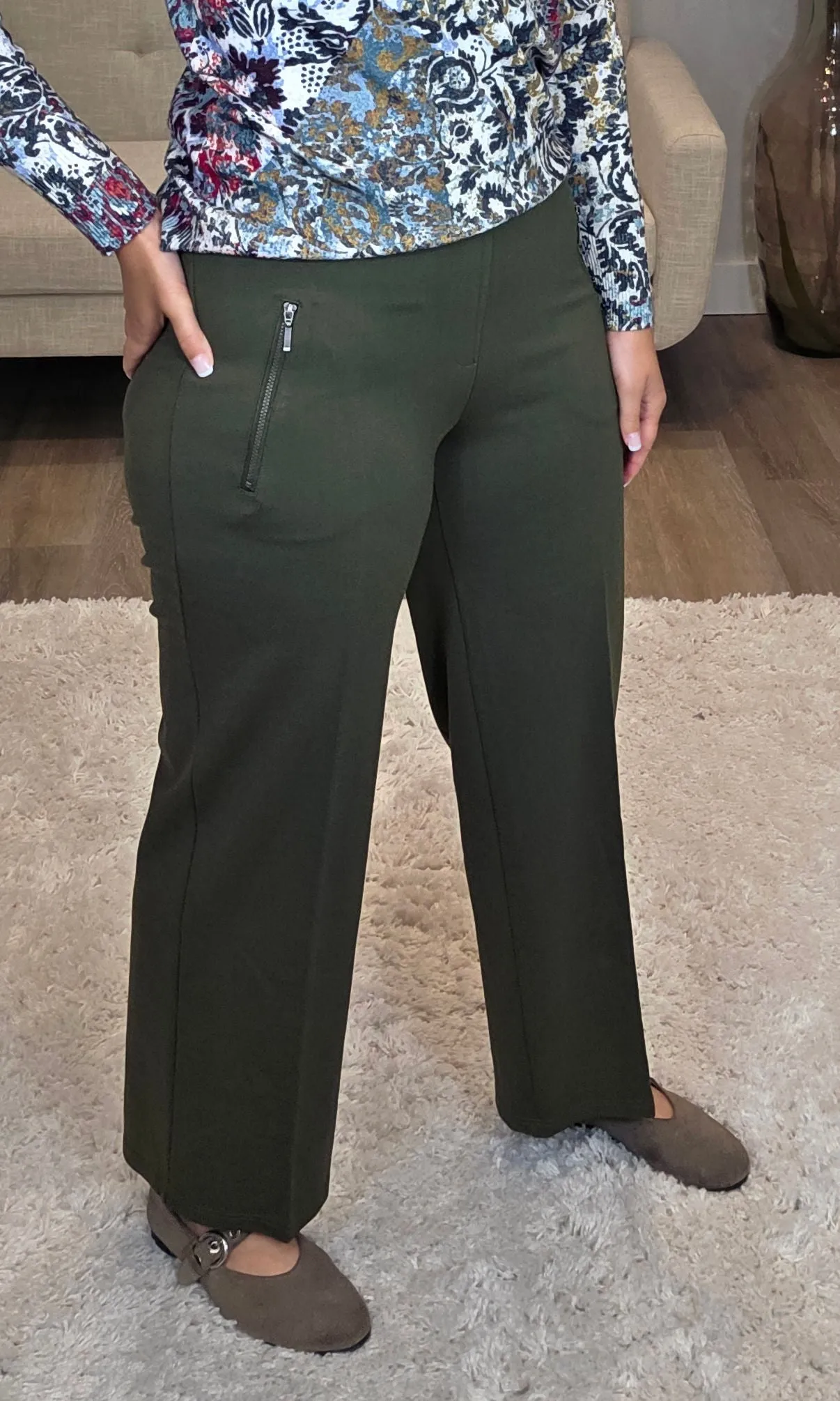 Zip-Pocket Stretch Knit Trouser sold by Revolution Boutique