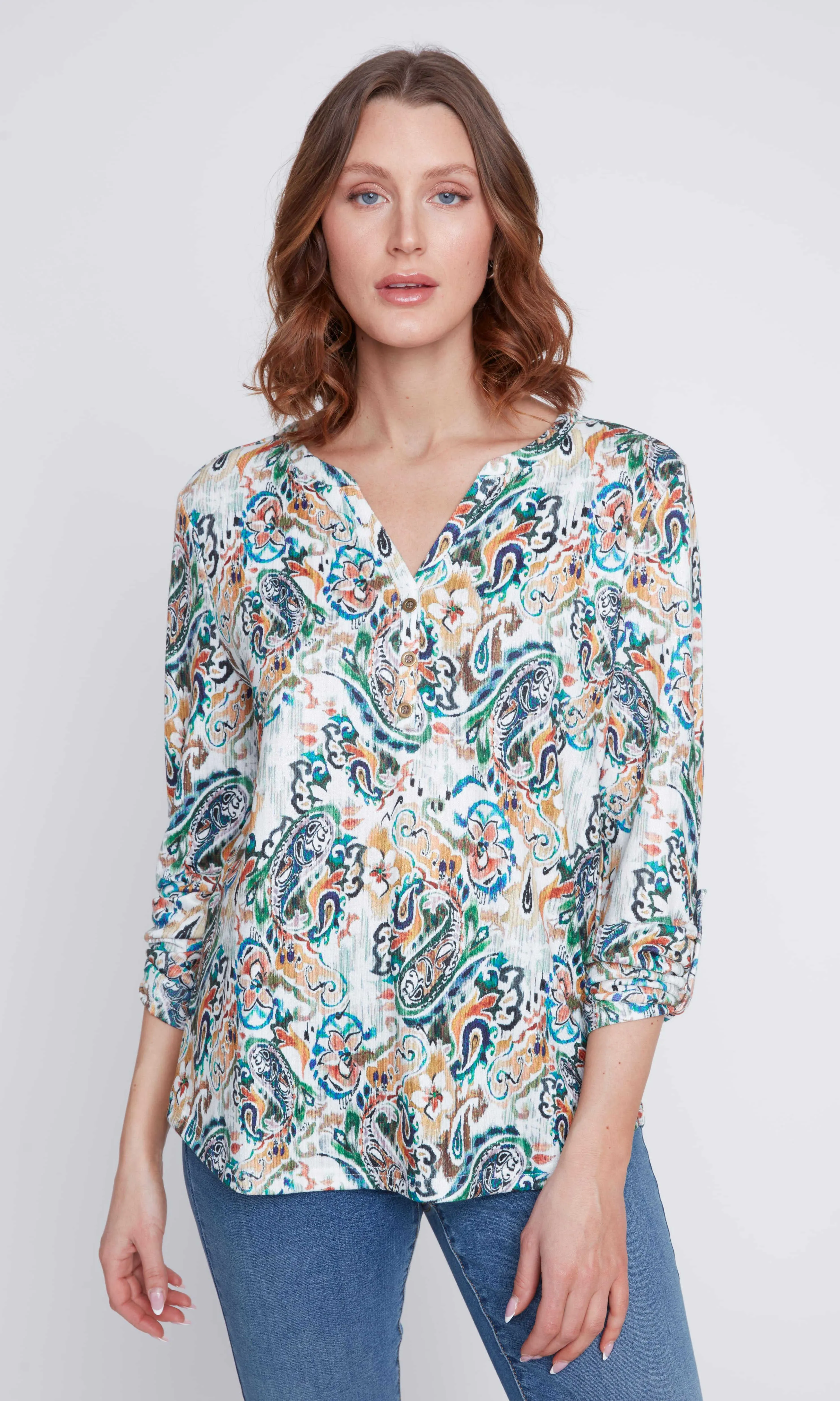 Roll-Tab Sleeve Top sold by Revolution Boutique