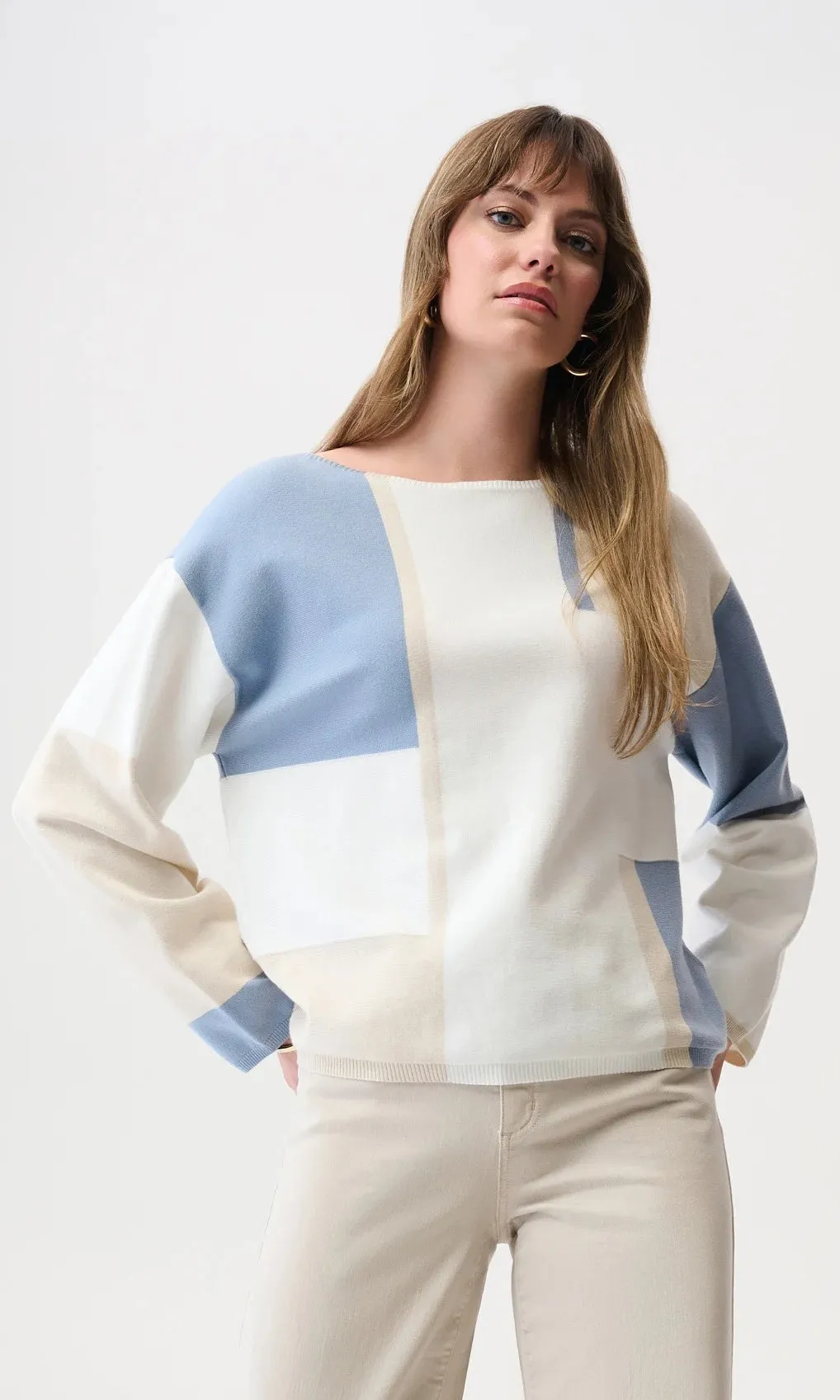 Ribkoff Brushed Yarn Color-Block Sweater sold by Revolution Boutique