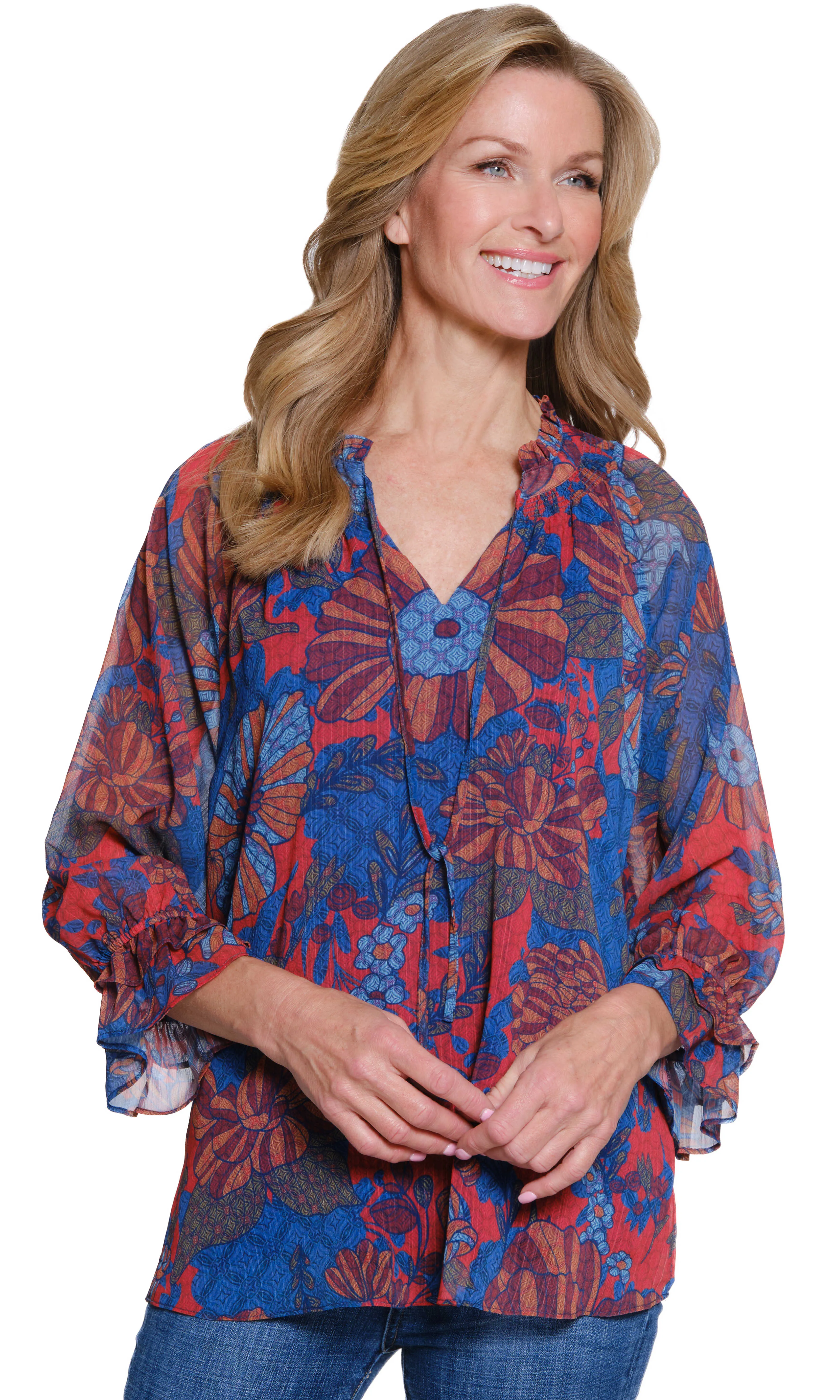 Sheer Sleeve Blouse sold by Revolution Boutique