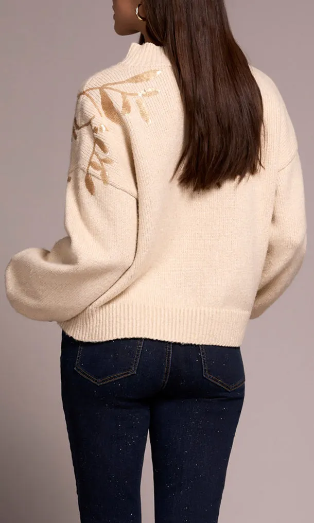 Sequin Embroidered Mock Neck Sweater sold by Revolution Boutique product image thumbnail 2