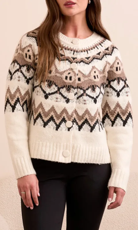 Fair Isle Button-Up Cardigan sold by Revolution Boutique