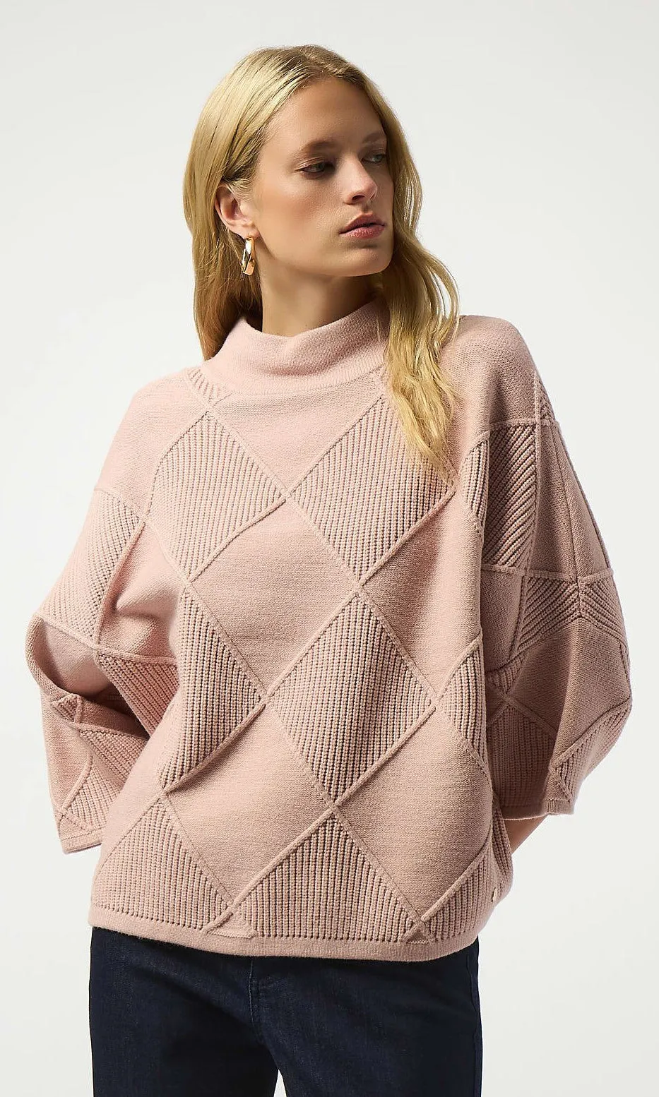 Ribkoff Mock Neck Textured Knit Sweater sold by Revolution Boutique