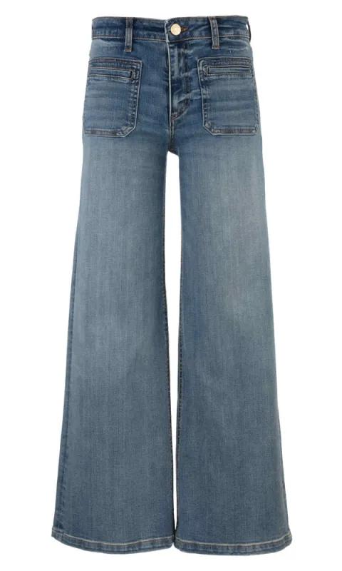 Patch Pocket Wide Leg Denim sold by Revolution Boutique