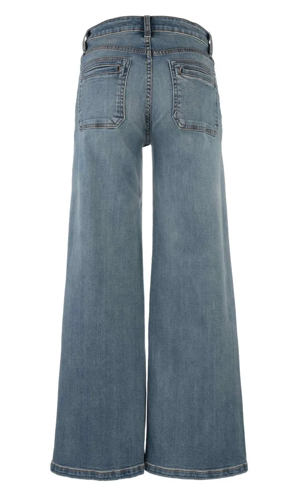 Patch Pocket Wide Leg Denim sold by Revolution Boutique product image thumbnail 2