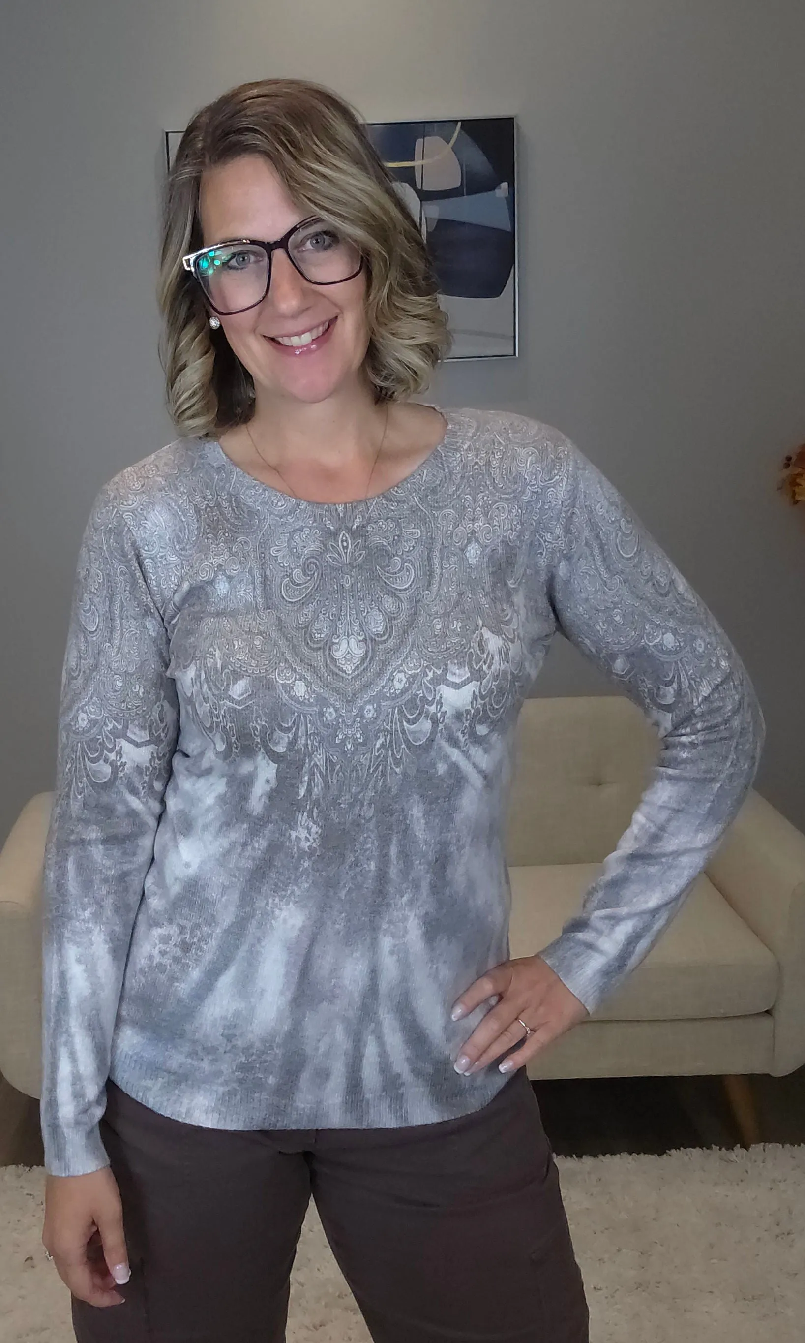 Soft Knit Ombre Print Sweater sold by Revolution Boutique