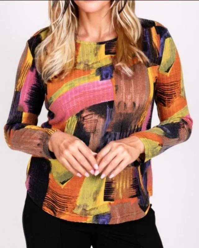 Bold Brushstroke Top sold by Revolution Boutique