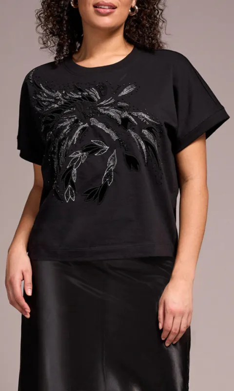 Rolled Cap Sleeve Rhinestone Top sold by Revolution Boutique