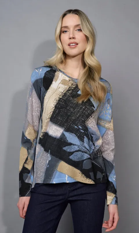 Rhinestone Detail Crew Neck Top sold by Revolution Boutique