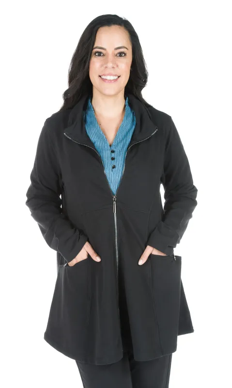 Zip-Front A-Line Jacket sold by Revolution Boutique