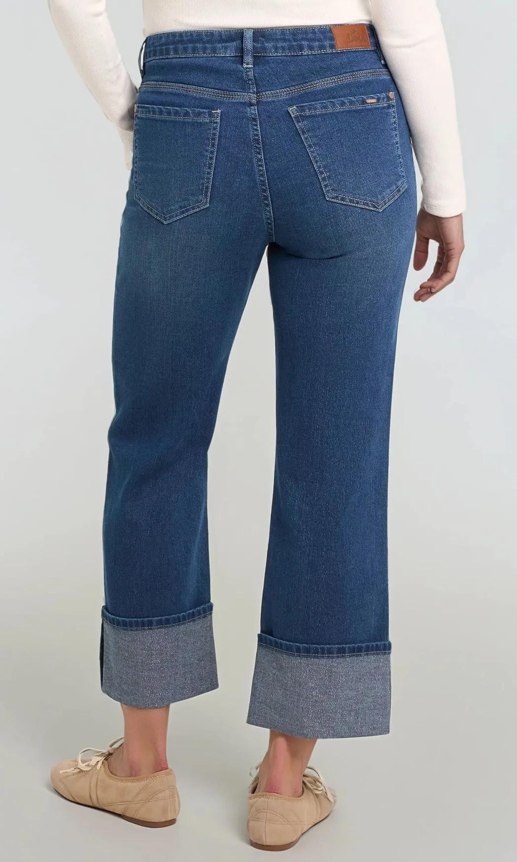 Cropped Wide Leg Cuffed Jeans sold by Revolution Boutique product image thumbnail 2