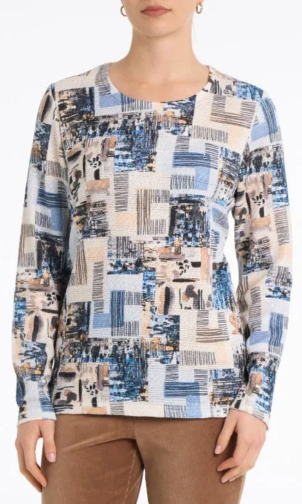 Patchwork Print Sequin Detail Top sold by Revolution Boutique