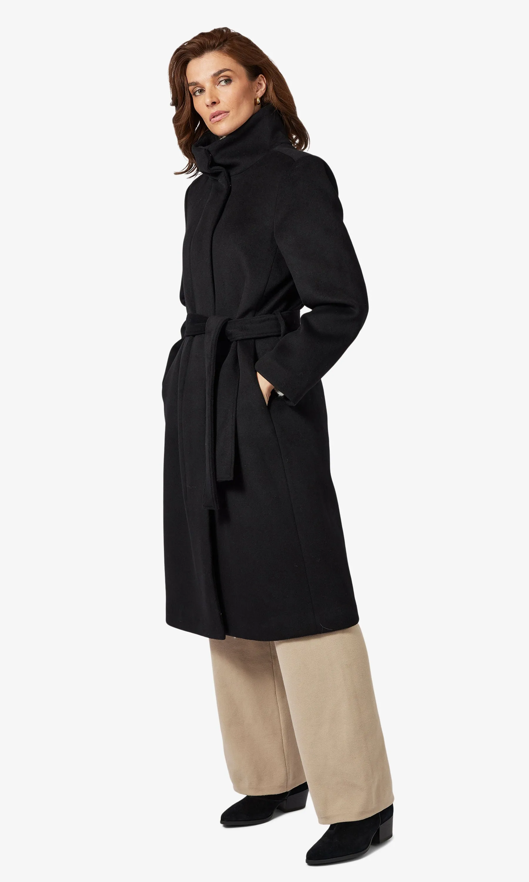 Belted Hidden Button Long Coat sold by Revolution Boutique product image thumbnail 2