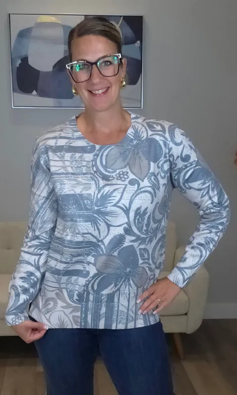 Stretch Knit Floral Sweater sold by Revolution Boutique