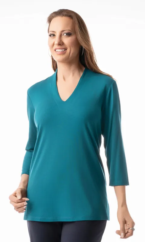 Jersey Flow V-Neck Top sold by Revolution Boutique