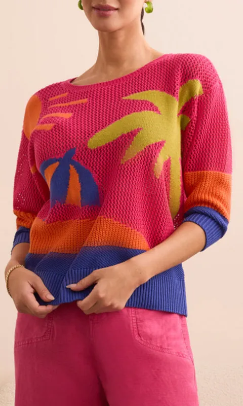 Tropical Open-Knit Sweater sold by Revolution Boutique