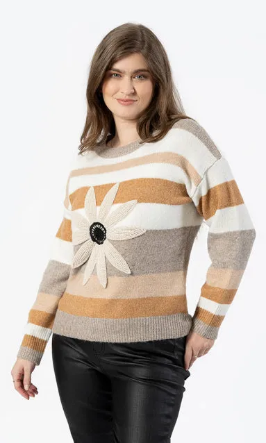 Textured Flower Sweater sold by Revolution Boutique