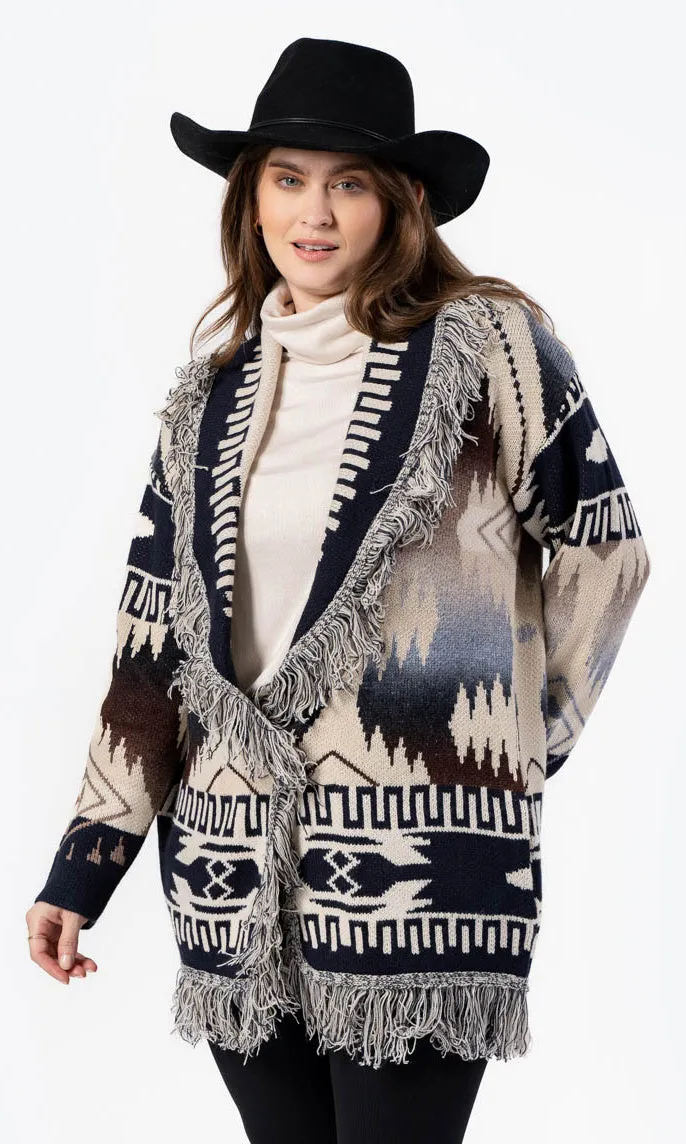 Fringe Detail Knit Cardigan sold by Revolution Boutique