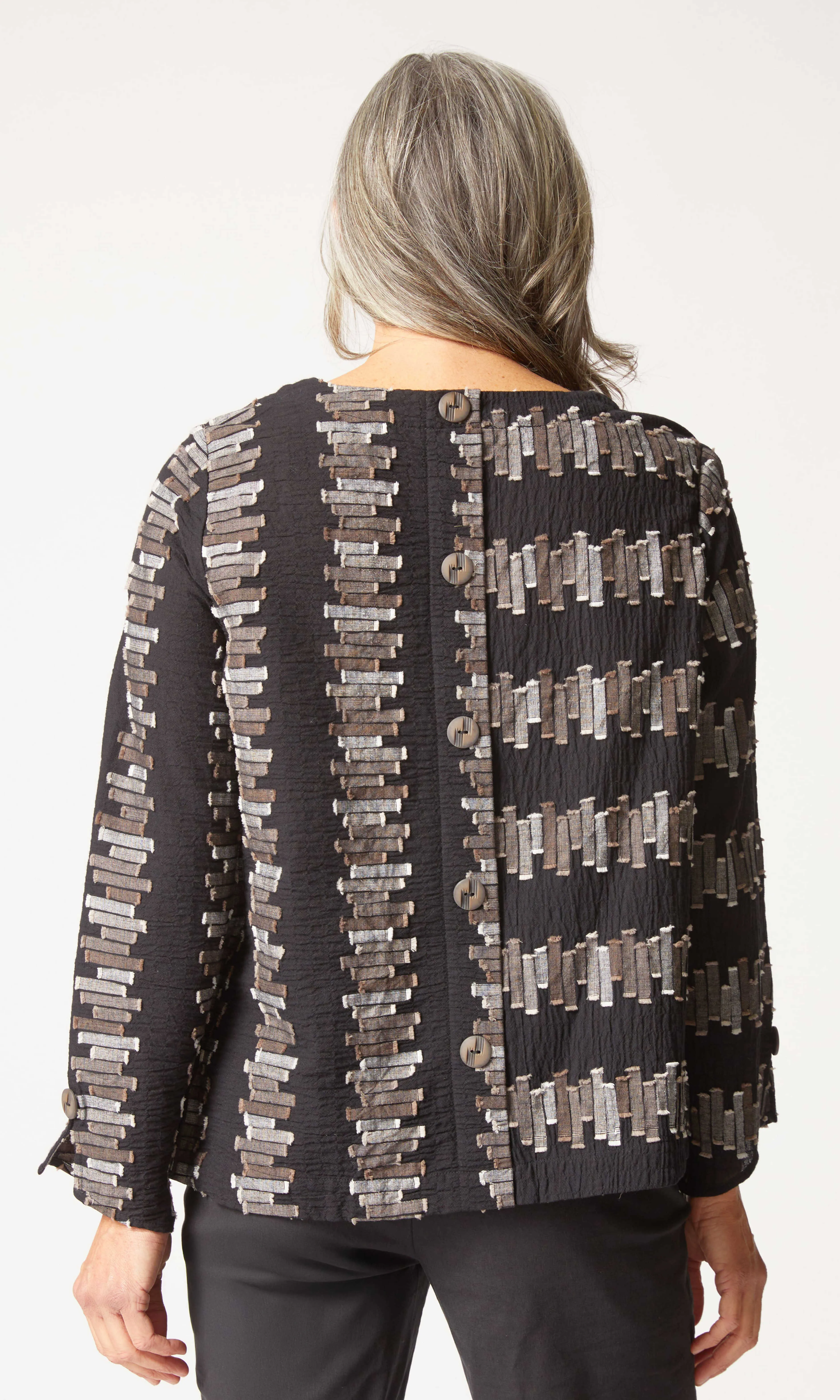 Button-Back Metallic Detail Top sold by Revolution Boutique product image thumbnail 2