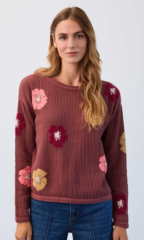 Floral Textured Sweater sold by Revolution Boutique
