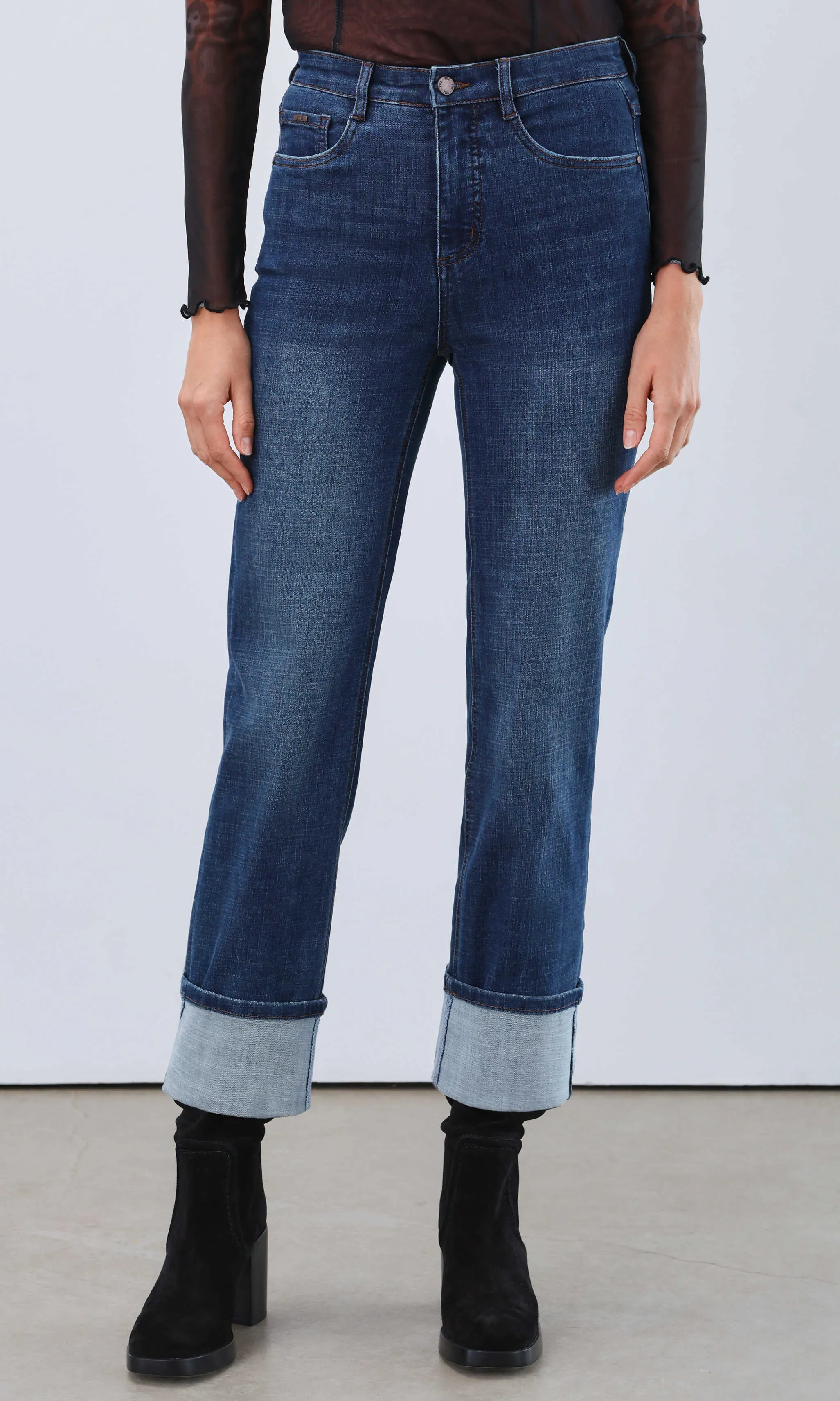 Wide Cuffed Cropped Denim sold by Revolution Boutique