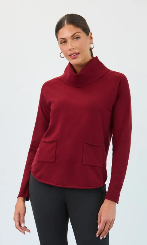 Patch Pocket Cowl Neck Sweater sold by Revolution Boutique
